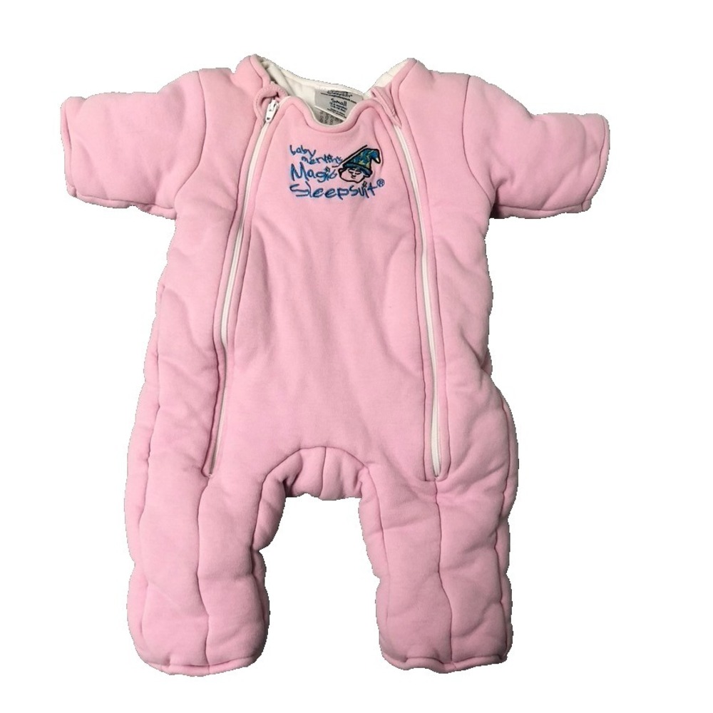 Baby Merlins Magic Sleepsuit One Piece Fleece Baby Small 3-6 Months Pink Cozy